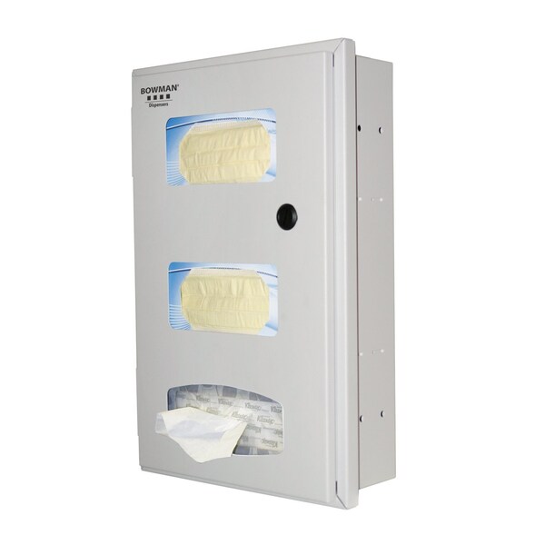 Bowman Dispensers Semi-Recessed Face Mask & Tissue Dispenser RE302-0012 - main